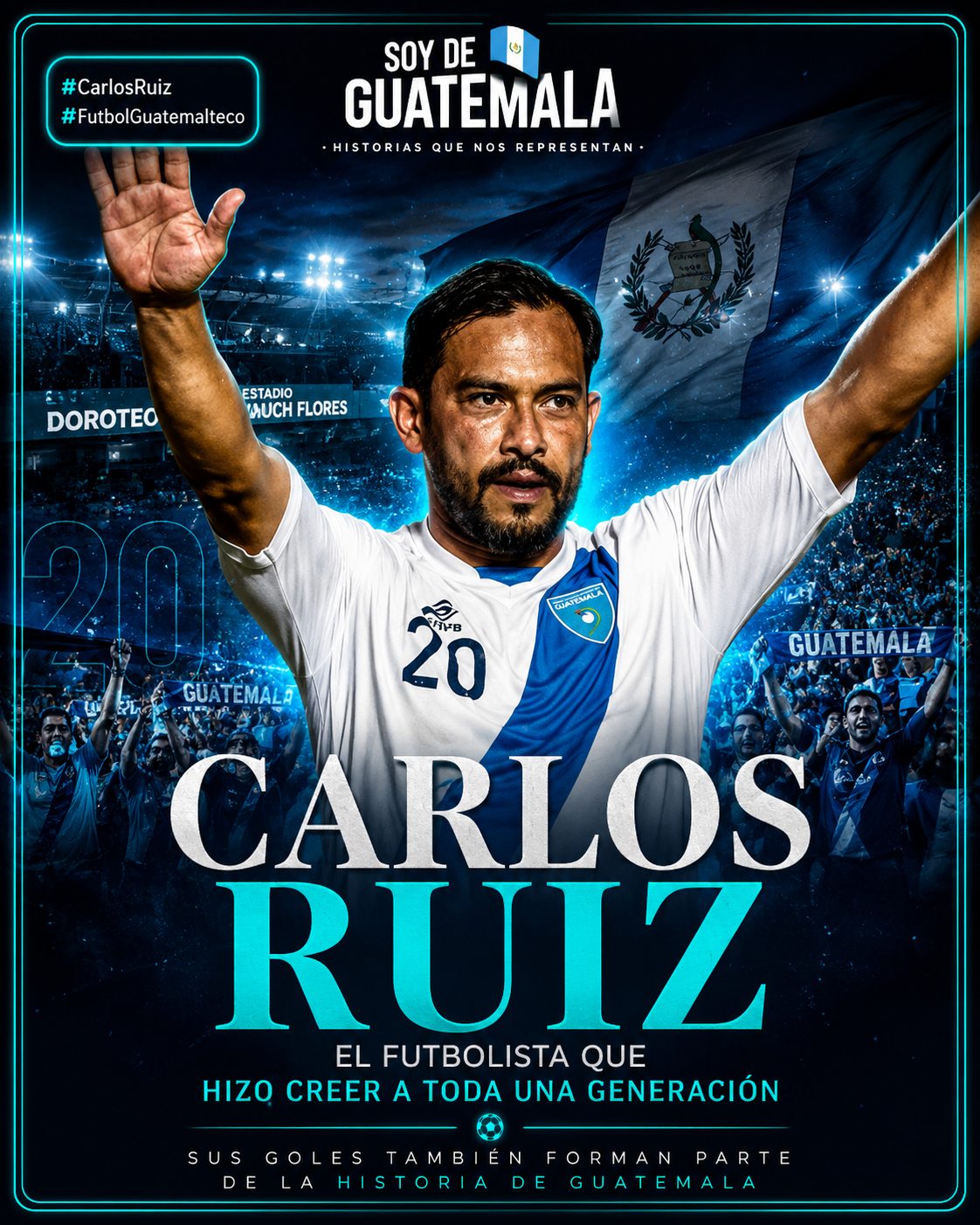 Carlos Ruiz futbolista guatemalteco considerado una de las mayores figuras del futbol de Guatemala